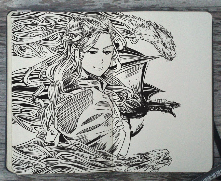 02-Mother-of-Dragons-Gabriel-Picolo-365-Days-of-Doodles-www-designstack-co