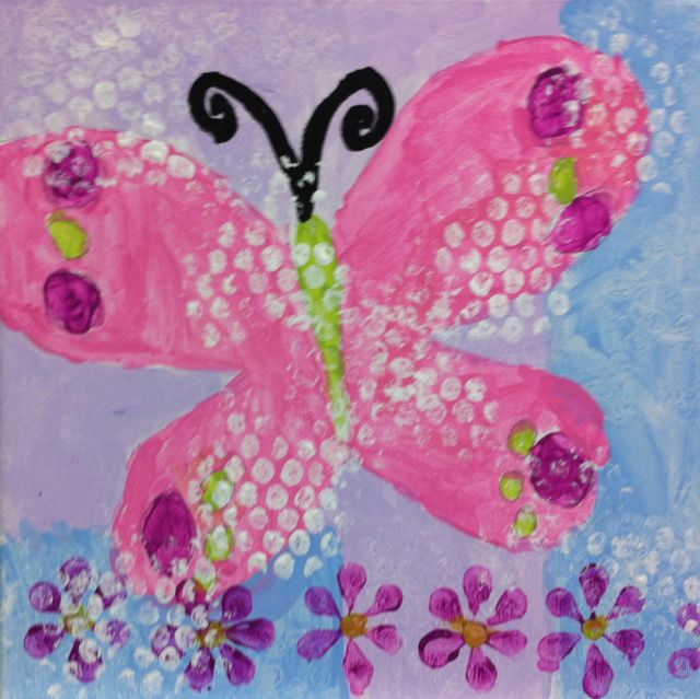 Room 101 Art Butterflies and Bubblewrap, ages 710