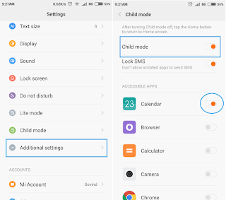 Child lock function in Xiaomi Mobiles- MIUI7 Features