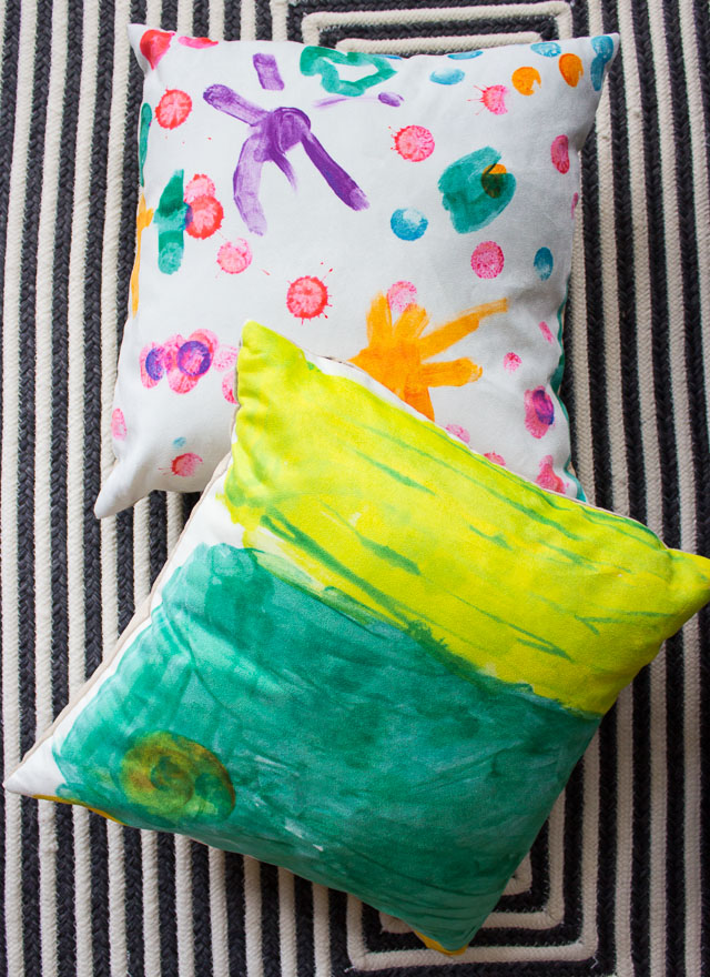 Turn your child's artwork into pillows! snapbox custom photo pillows