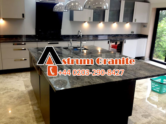 blue granite kitchen worktops