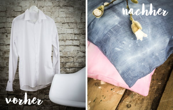 vorher Hemd - nachher tolles DIY Kissen vorher Hemd - nachher tolles DIY Kissen