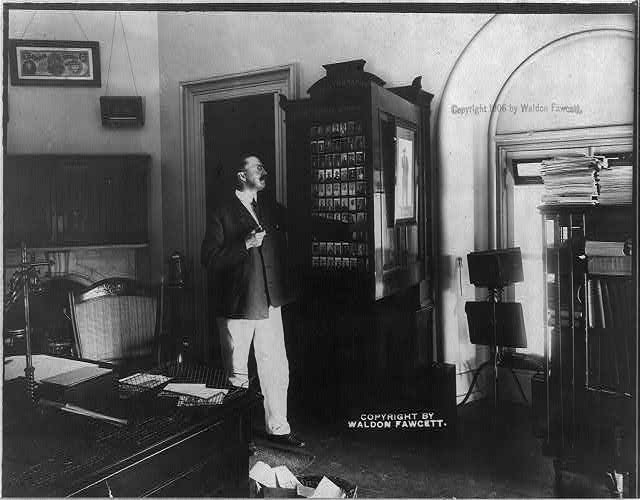 U.S. Secret Service Chief John E. Wilkie in his office 1906