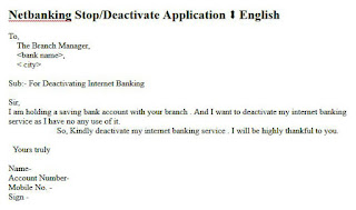 netbanking stop deactivate application