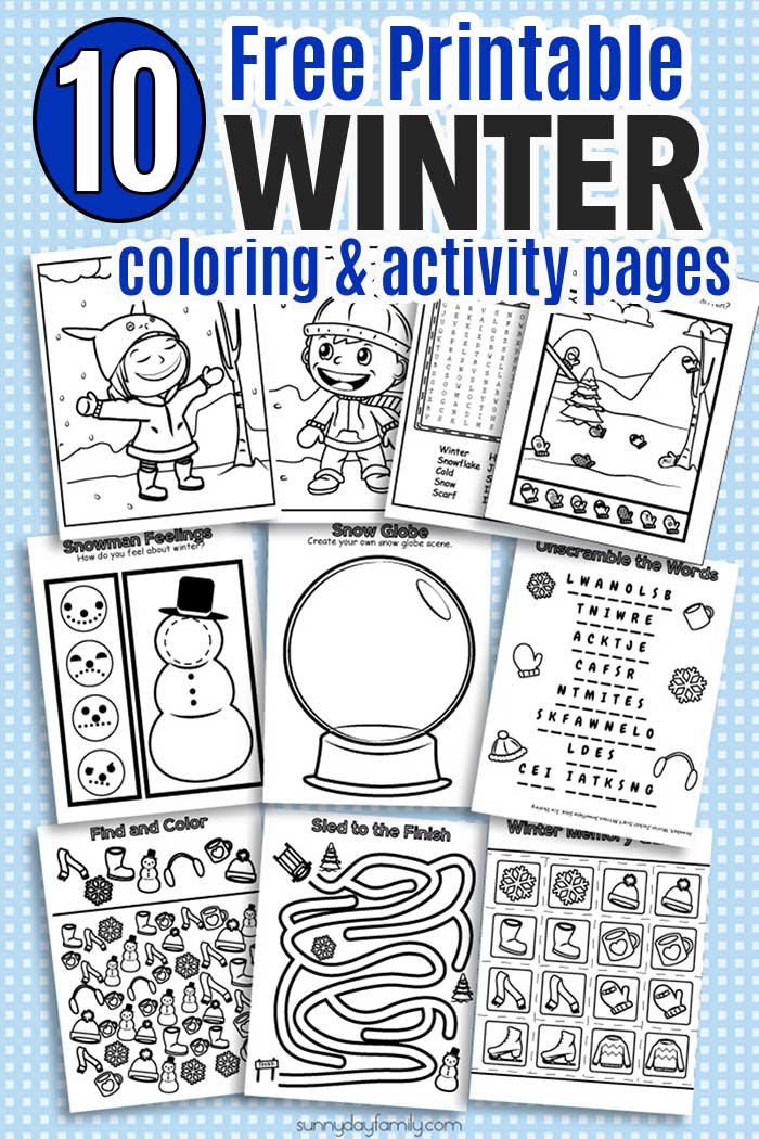 10 Free Printable Winter Coloring & Activity Pages | Sunny Day Family