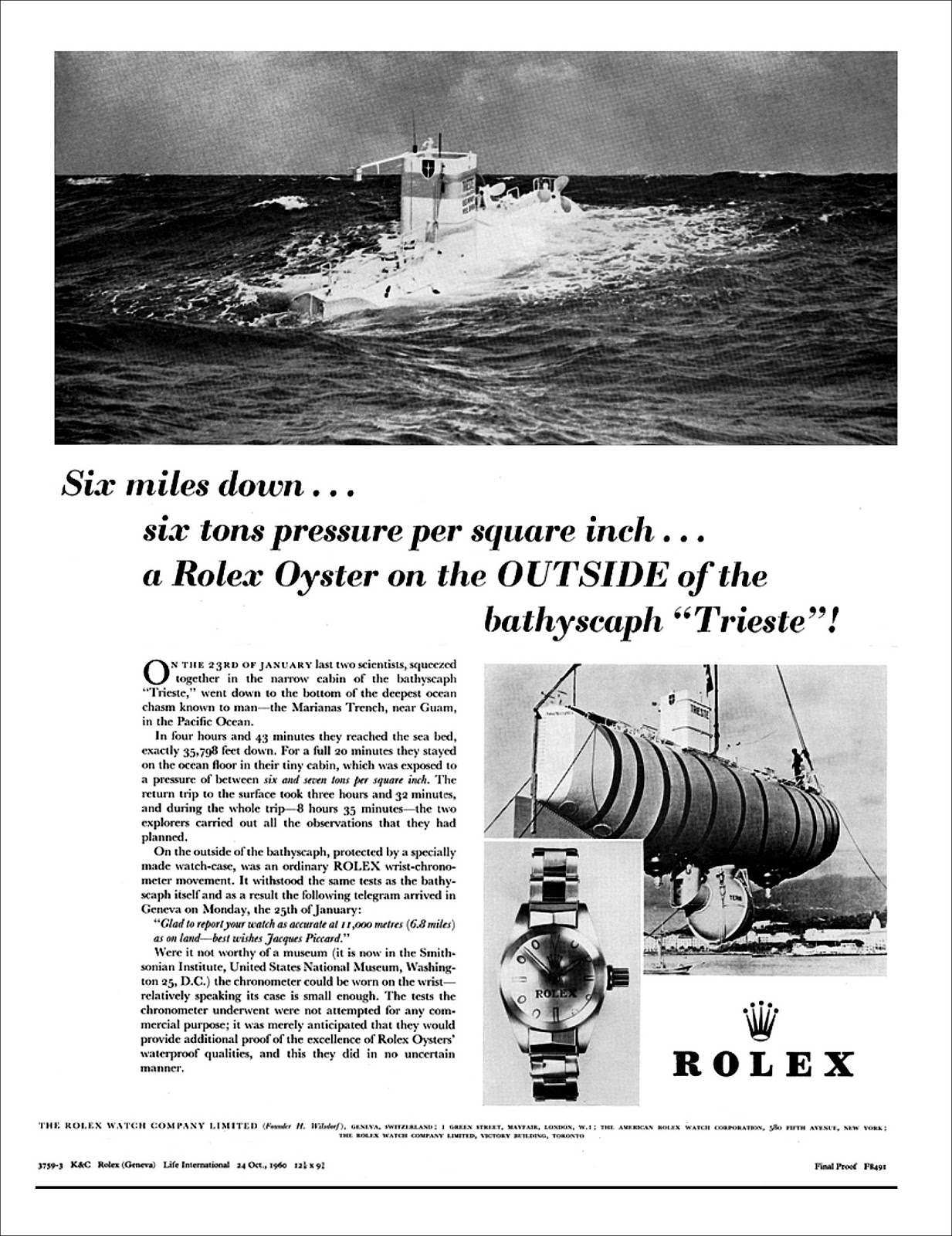 A Rolex apresenta: A viagem do Trieste em águas abissais (versão