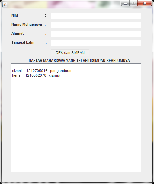 CODING JAVA-INPUT dan MENAMPILKAN LIST MAHASISWA | Galaxy Of Sciences