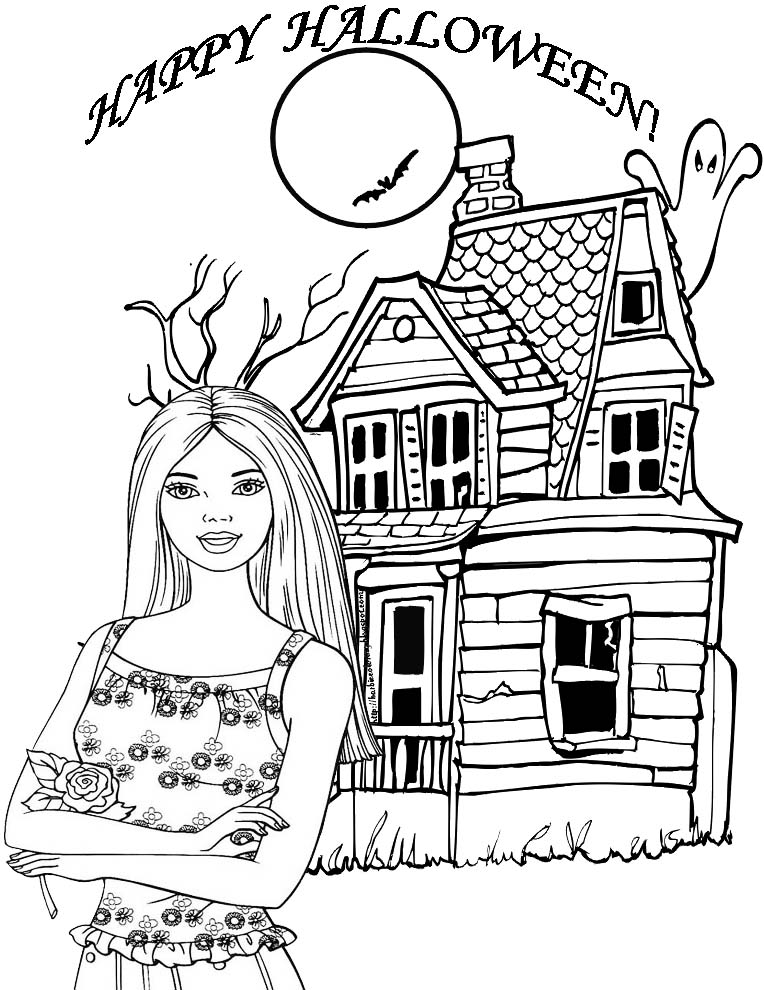 Barbie Halloween Coloring Pages - Barbie Halloween Coloring Pages 1 