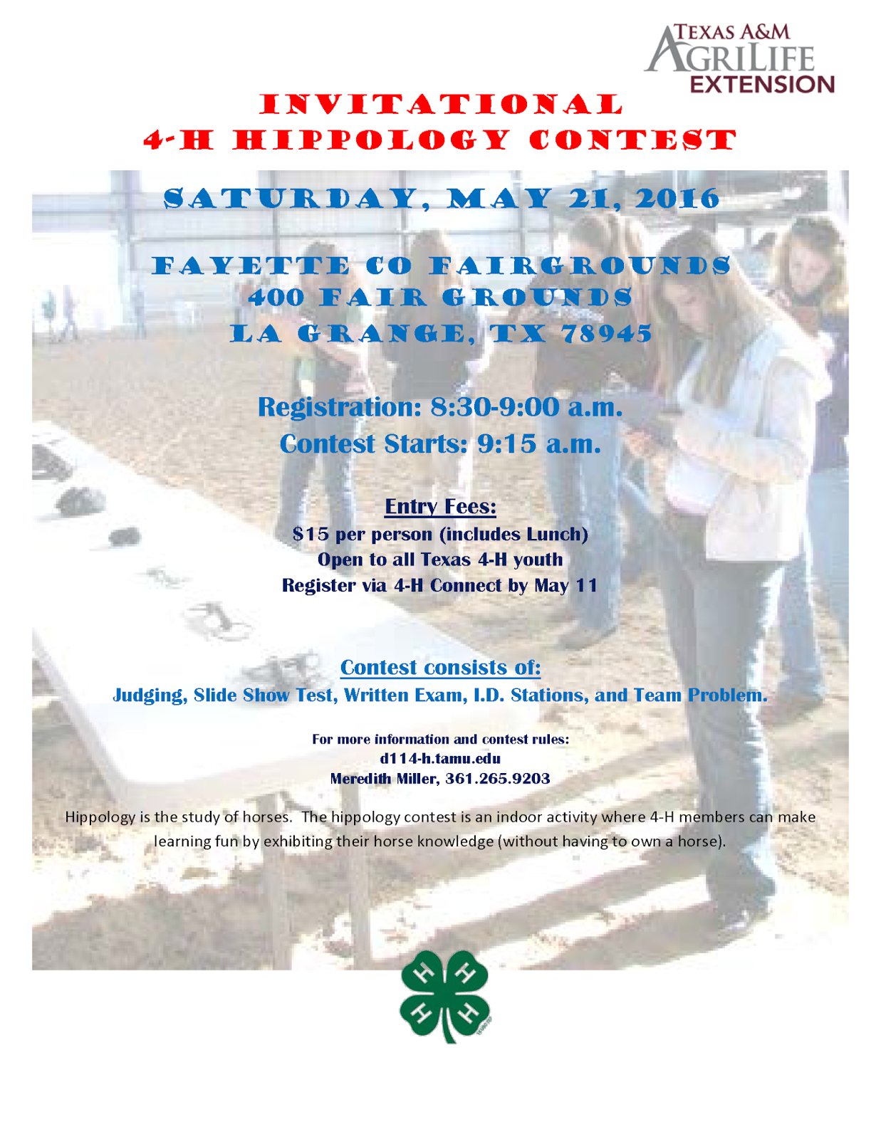 Travis County 4H Invitational 4H Hippology Contest