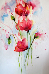 watercolor poppies poppy abstract painting splash flowers flower paintings floral watercolors watercolour prints nature water blomster colour artists tutorial colorful