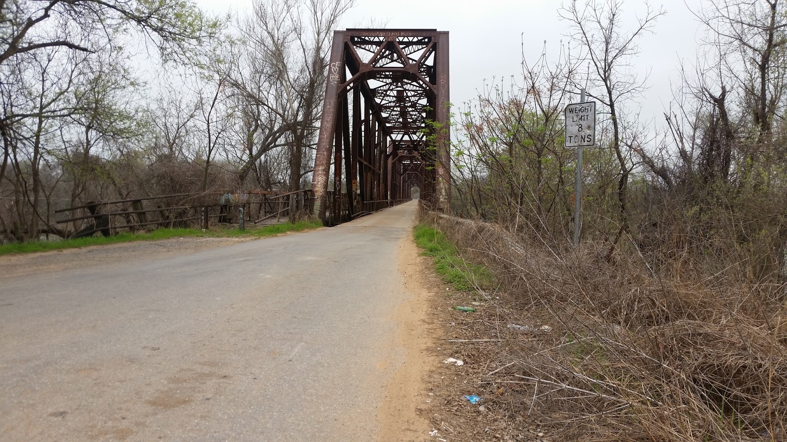 Ordinary Biker Oz Historic Carpenters Bluff Bridge on the Red River, Texas