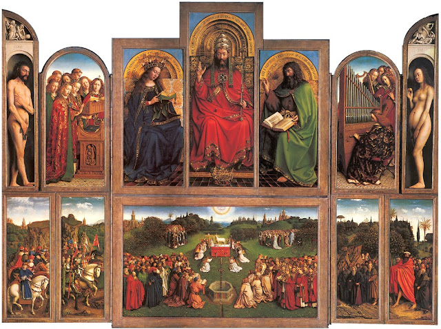 Ο πίνακας "o Αμνός του Θεού" των Hubert και Jan van Eyck στη Γάνδη.