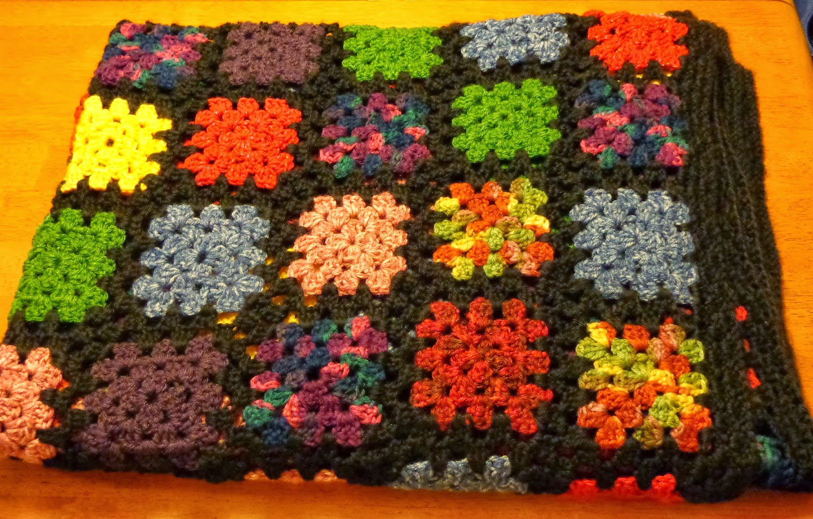 Hobby Hooker ColorBlock Granny Square Blanket