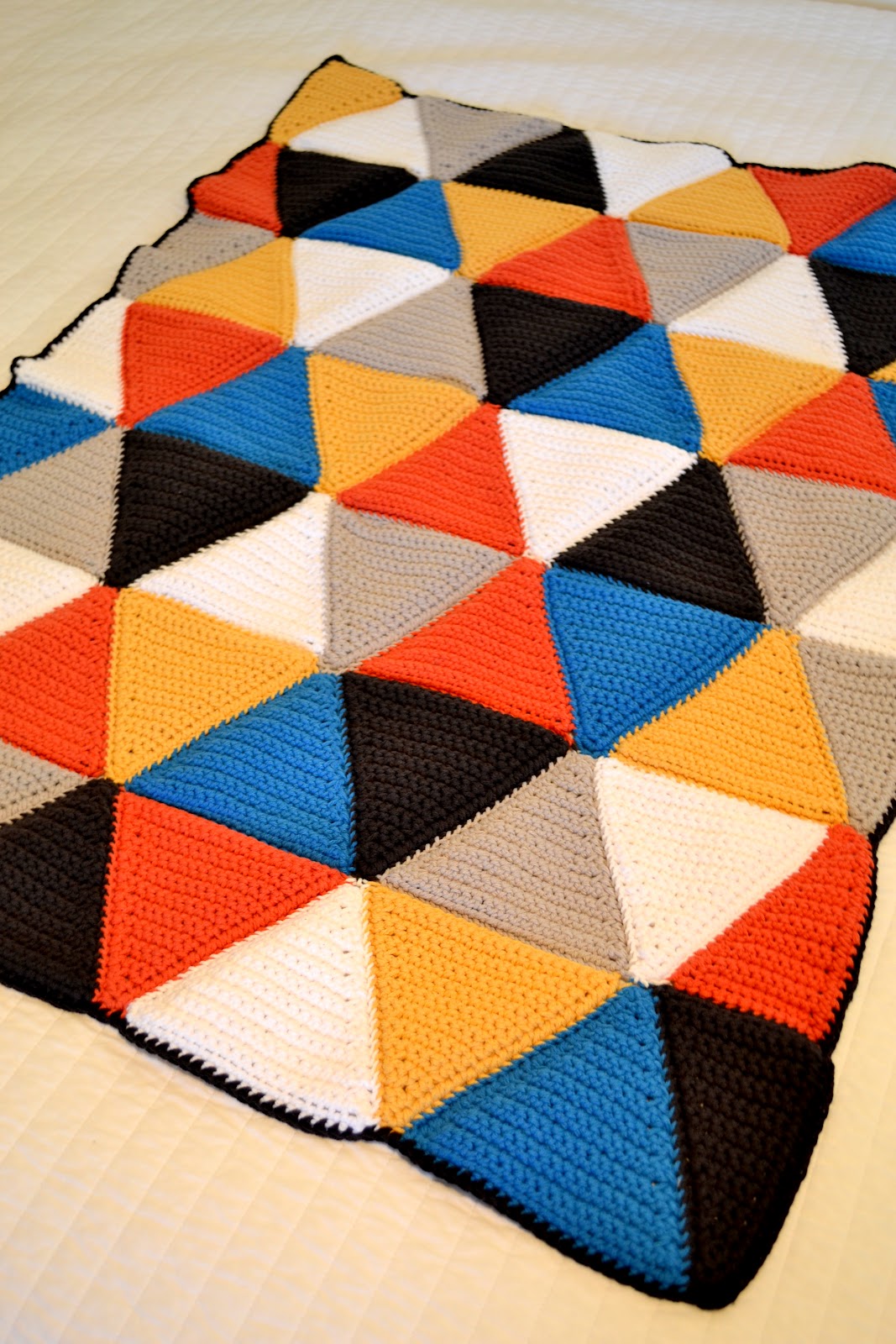 All Things Bright and Beautiful: Crochet Triangle Blanket Pattern and