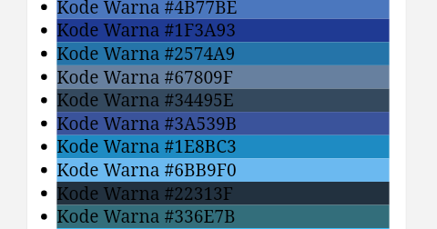 Kumpulan Kode Warna FLAT UI Terlengkap | Zona Engineer Tambang