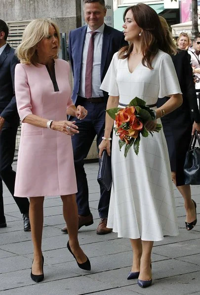Crown Princess Mary visited Danish artist Sonja Ferlov Mancoba's exhibition at Pompidou Center together with Firsy Lady Brigitte Macron