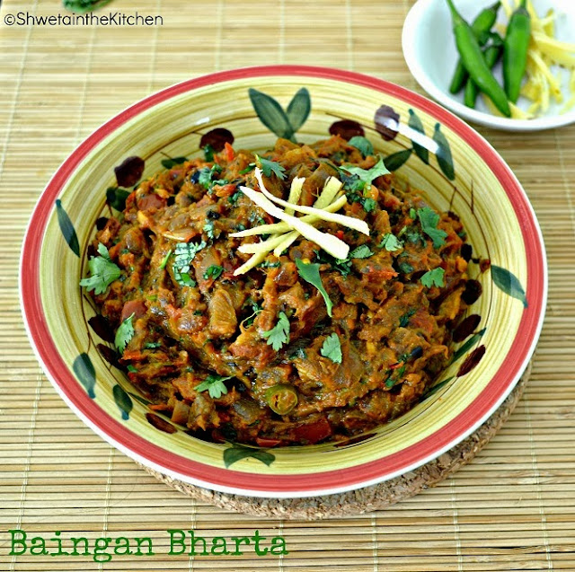 Baigan Bharta Punjabi Baingan Bharta Oven Roasted Eggplant Recipe