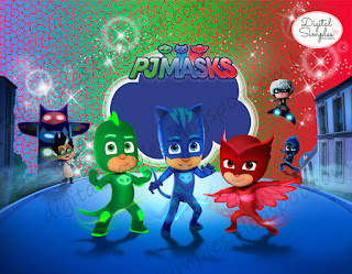 Kit de Super héroes en Pijamas para Imprimir Gratis. Etiquetas de Super héroes en Pijamas para imprimir gratis.