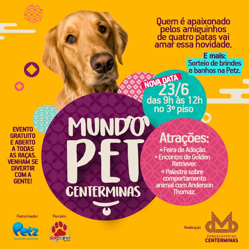Primeira edição do projeto “Mundo Pet Centerminas” será no dia 23 de junho Primeira edição do projeto “Mundo Pet Centerminas” será no dia 23 de junho