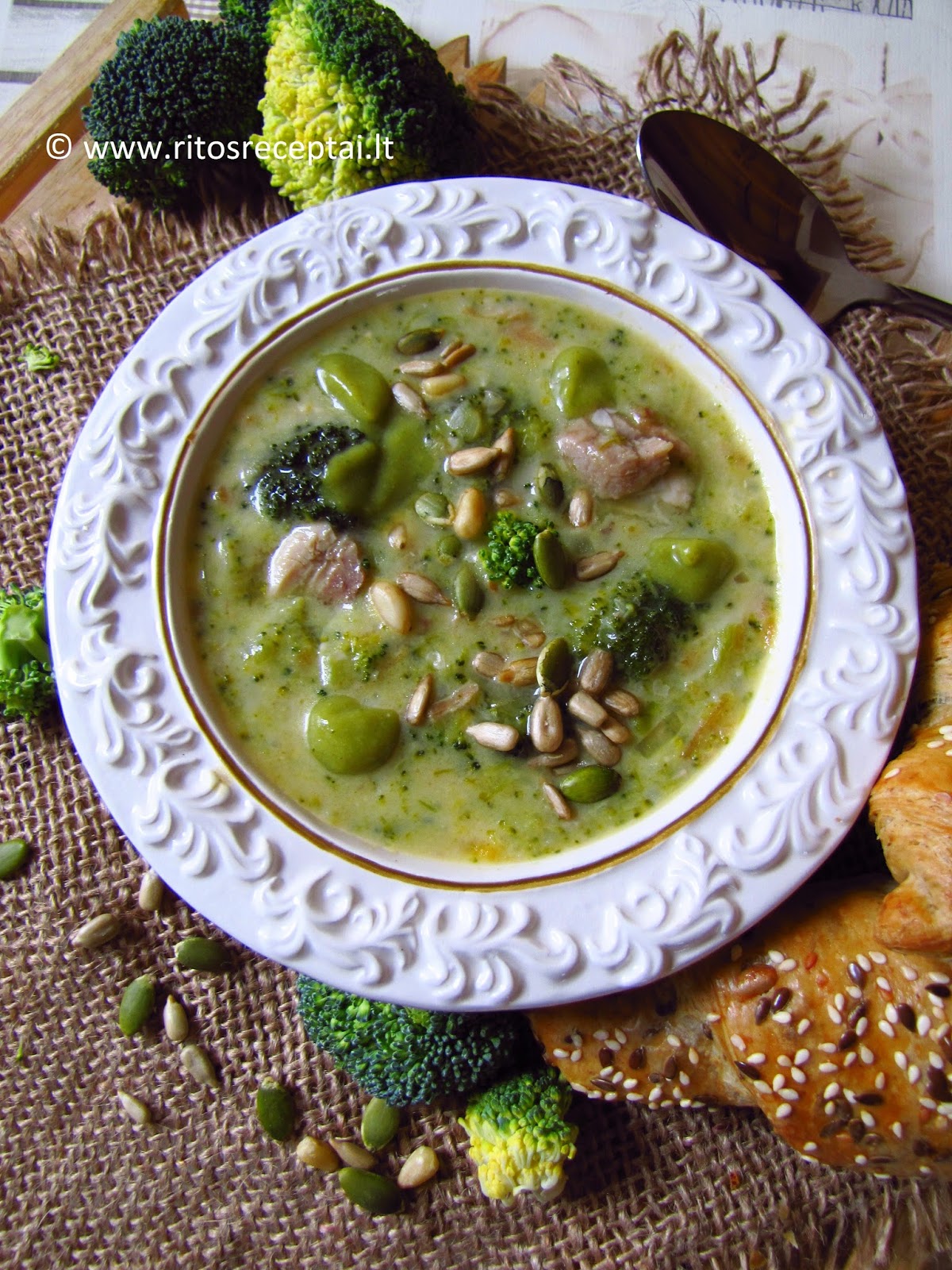 Ritos receptai Kreminė brokolių sriuba su grikiais