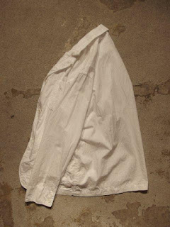 Engineered Garments "Loiter Jacket in White Pima Poplin"