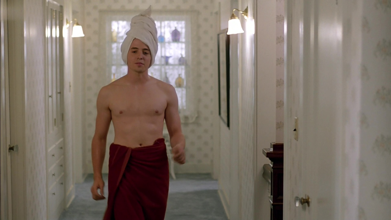 Matthew Broderick shirtless in Ferris Bueller's Day Off.