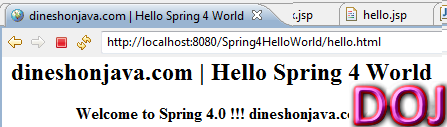 Hello World Example in Spring 4