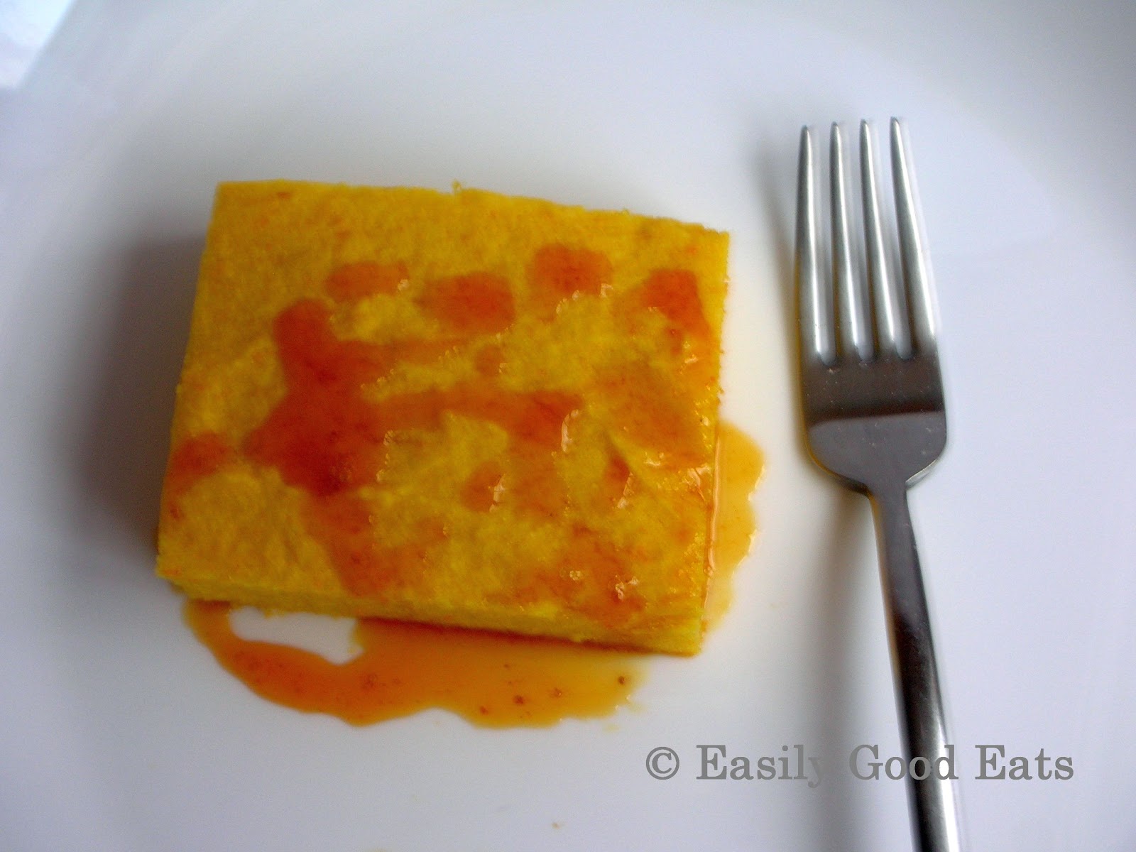 Easily Good Eats Orange Olive Oil Polenta Cake with Orange Glaze Recipe