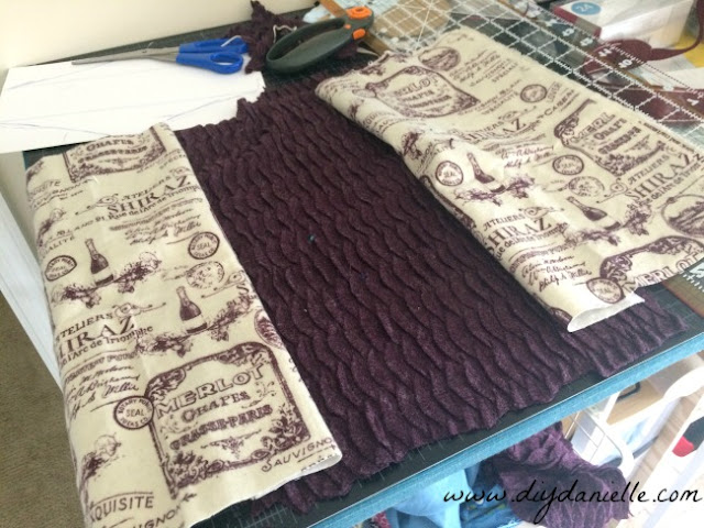 Sewing together the top of the absorbent table runner. Sewing the top layer.