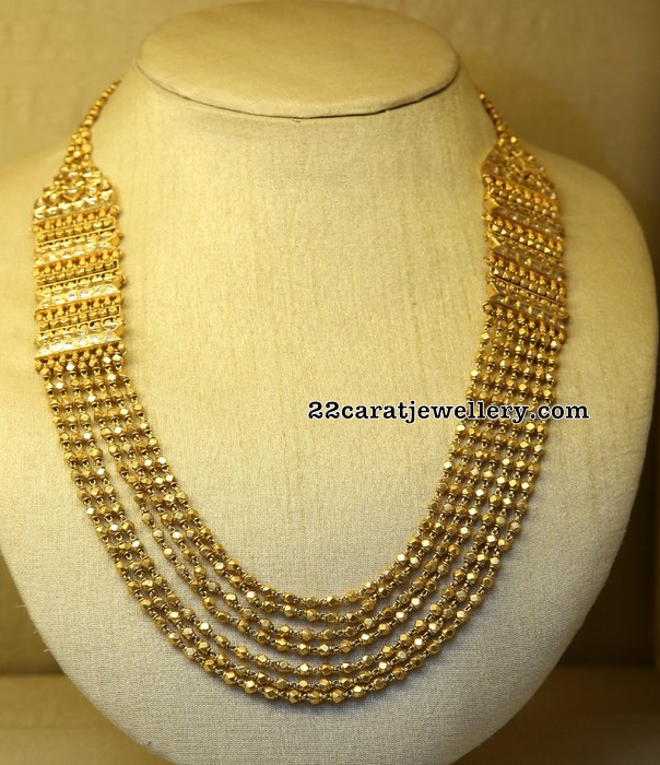 Gold Palaka Mala in Multi Layers - Jewellery Designs