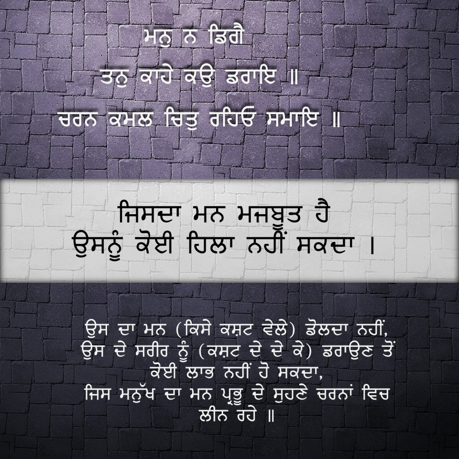 Sri Guru Granth Sahib Ji Quotes: ਗੁਰਬਾਣੀ ਵਿਚਾਰ --- ਮਨੁ ਨ ਡਿਗੈ ਤਨ ਕਾਹੇ