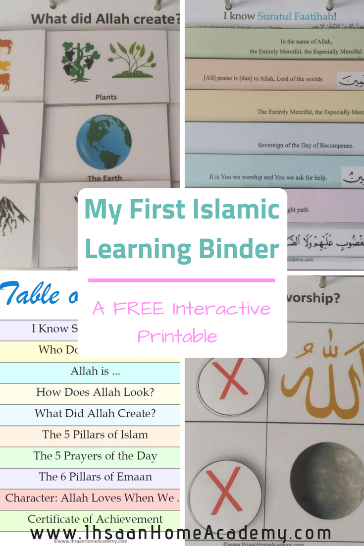 Muslim Toddler Printable Montessori Inspired Learning Binder for a Muslim Child Islamic Learning Binder Muslim Binder for kids