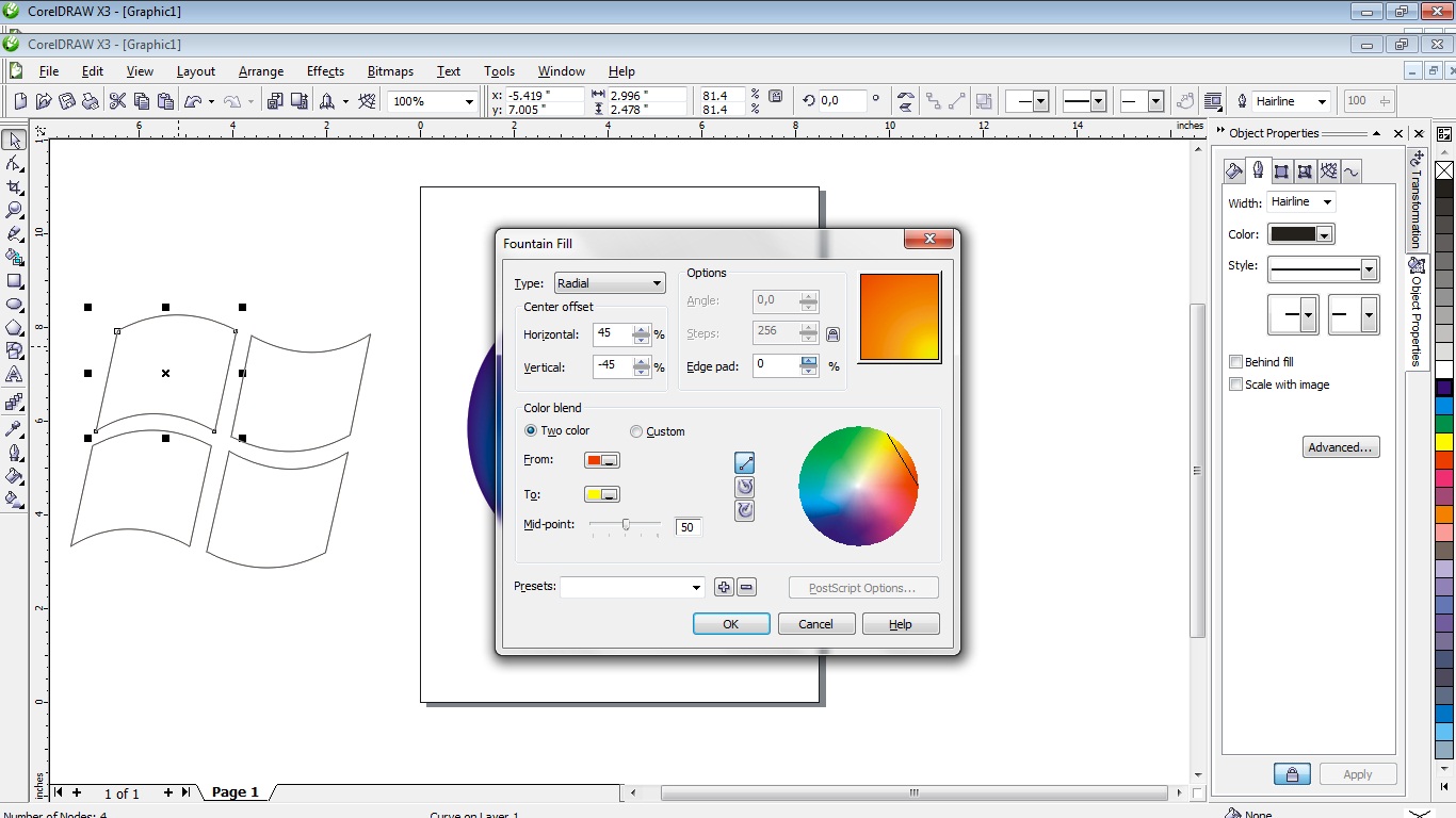 Edge Pad в coreldraw