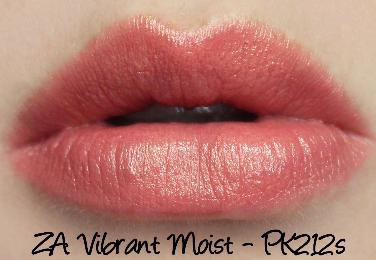 ZA Vibrant Moist Lipstick - PK212s swatches & review