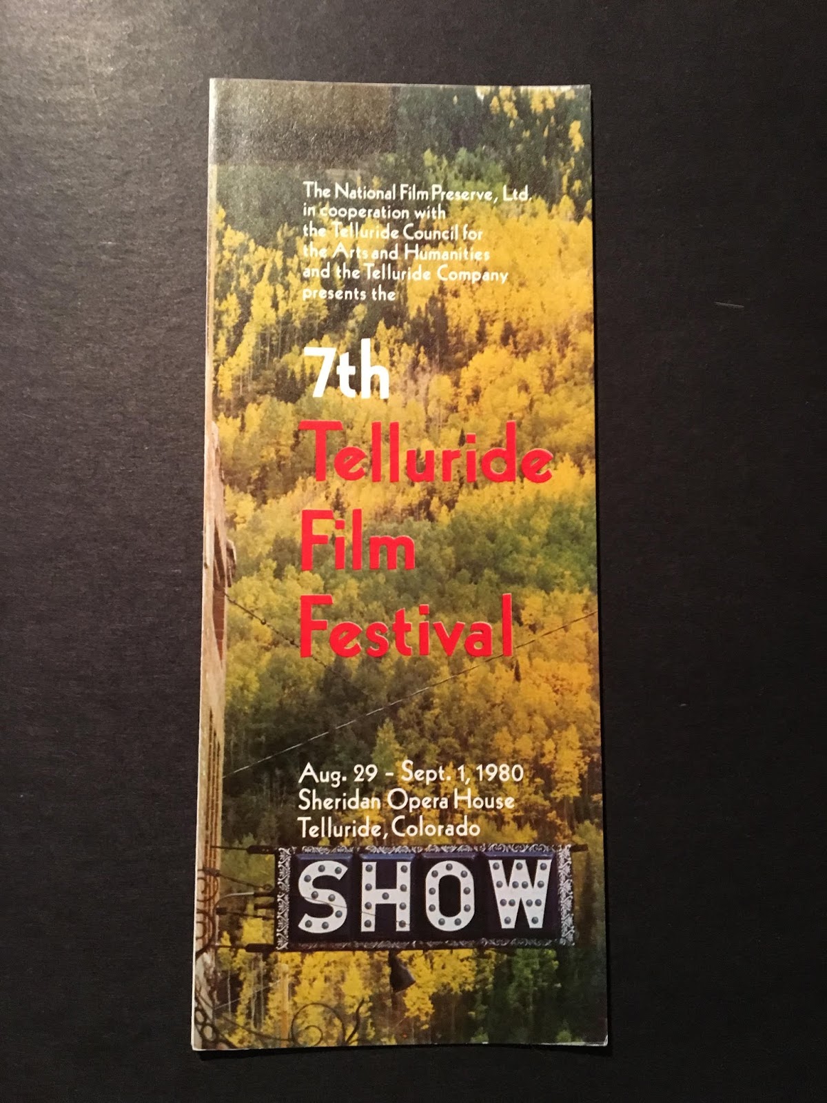 Michael's Telluride Film Blog TELLURIDE FILM FESTIVAL HISTORY PART