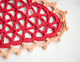 DIY Crochet heart doily free pattern 