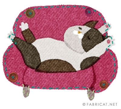 ソファに座っている可愛い猫のイラスト