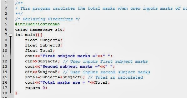 Programming Chunks: C++ Program That Calculates Total Marks