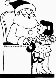desenho de papai noel com criança no colo