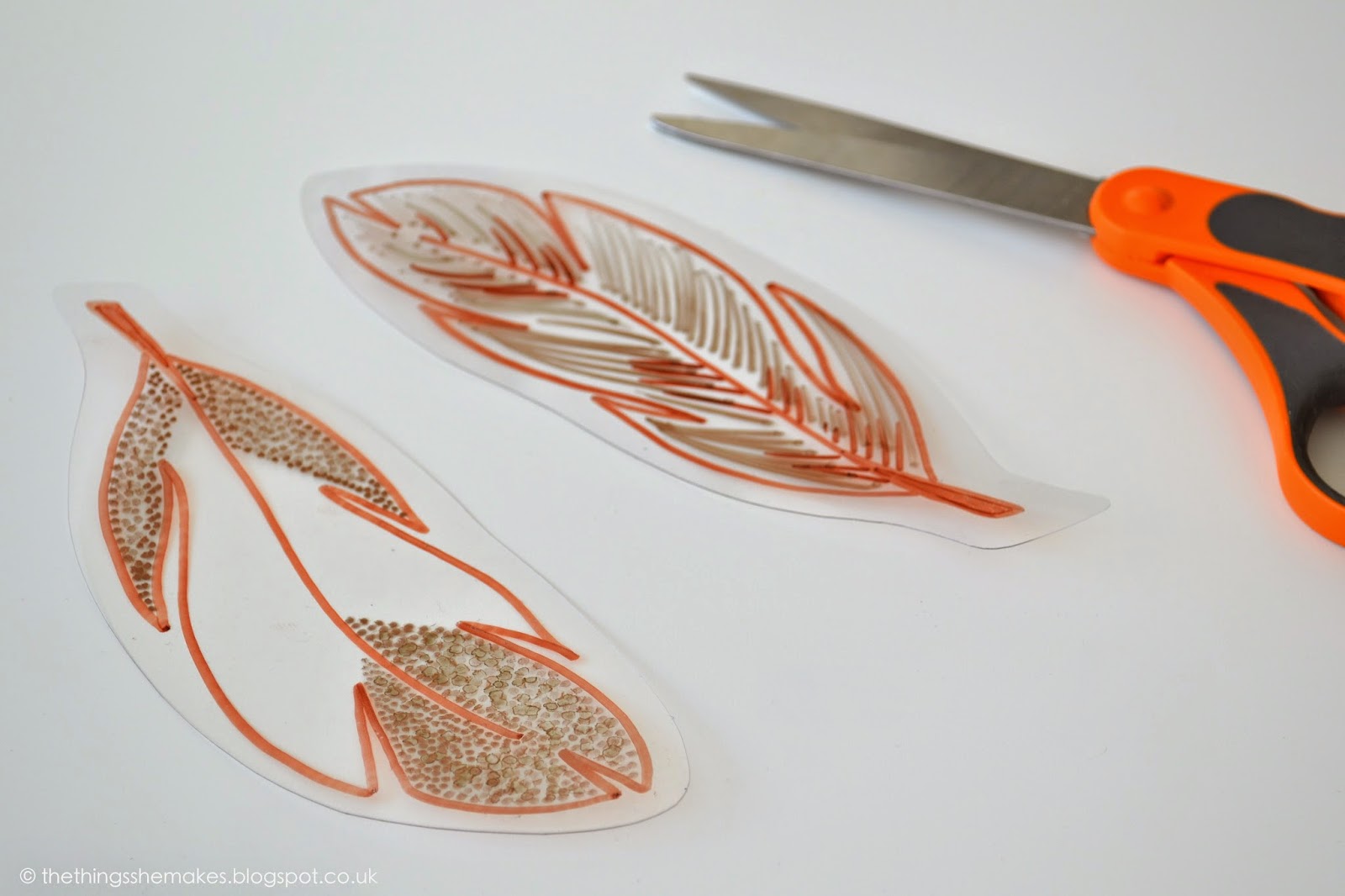 Shrinkies Plastic Feather Keyring The Things She Makes