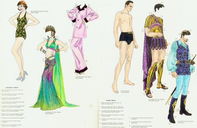 Claudette Colbert and Fredric March Tom Tierney, classic star paper dolls