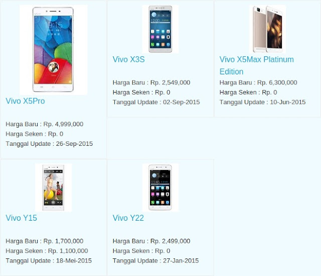 Daftar Harga Terbaru Hp VIVO Maret 2016 Daftar Harga Terbaru Hp VIVO Maret 2016