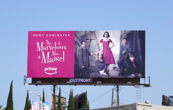 The Marvelous Mrs. Maisel Emmy nominated billboard La Brea Avenue Marvelous Mrs Maisel Emmy nominated billboard