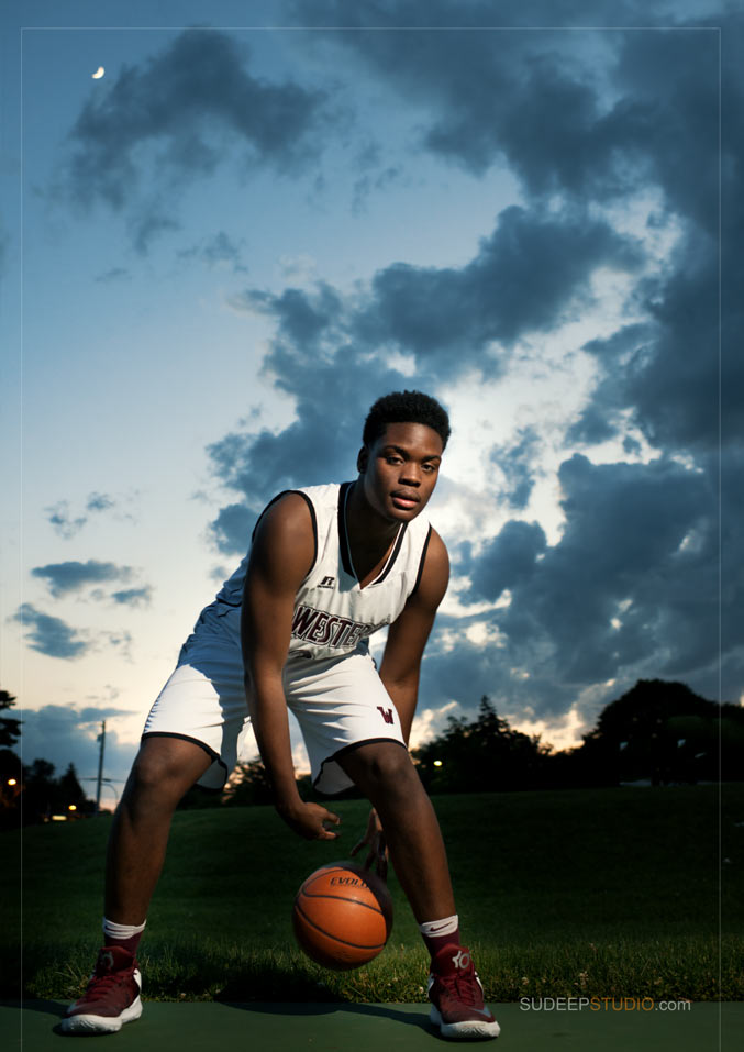 Basketball Sports Theme Senior Picture - Sudeep Studio Ann Arbor Senior Pictures Photographer
