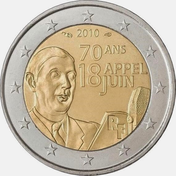  2 euro France 2010, Appeal of June 18 by General de Gaulle