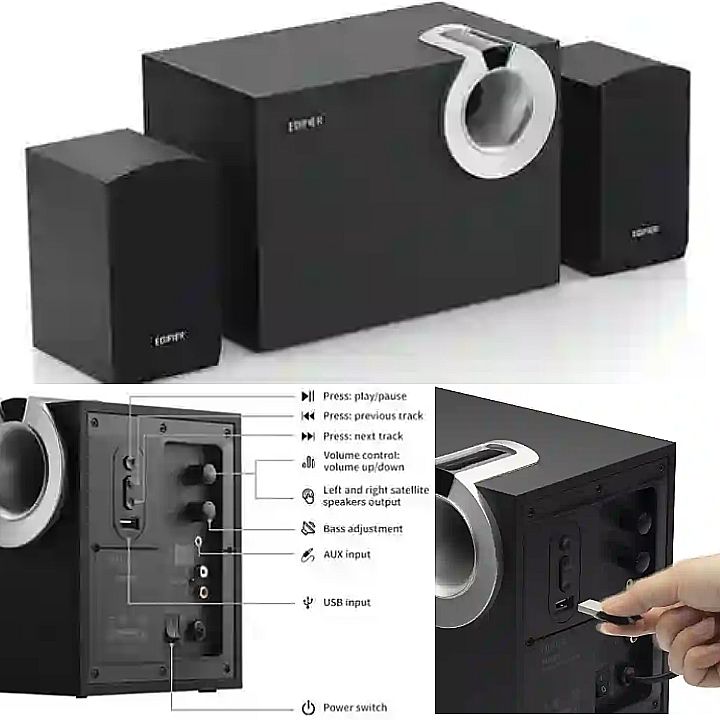 Edifier Audio Surround Subwoofer Wireless Sound System - M206BT Bluetooth 5.0 Home Theater Woofer Multimedia Speakers