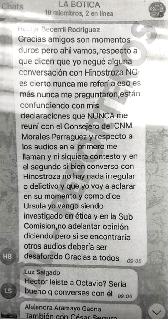 Chat La Botica - Héctor Becerril y sus audios Chat La Botica - Fuerza Popular Becerril y sus audios