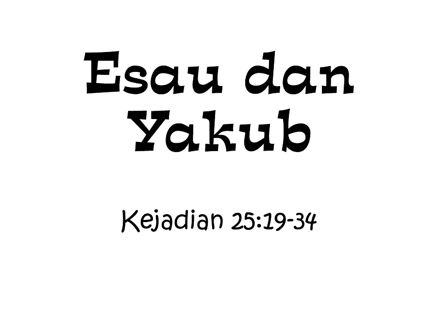 Mewarnai Yakub Dan Esau Mewarnai A