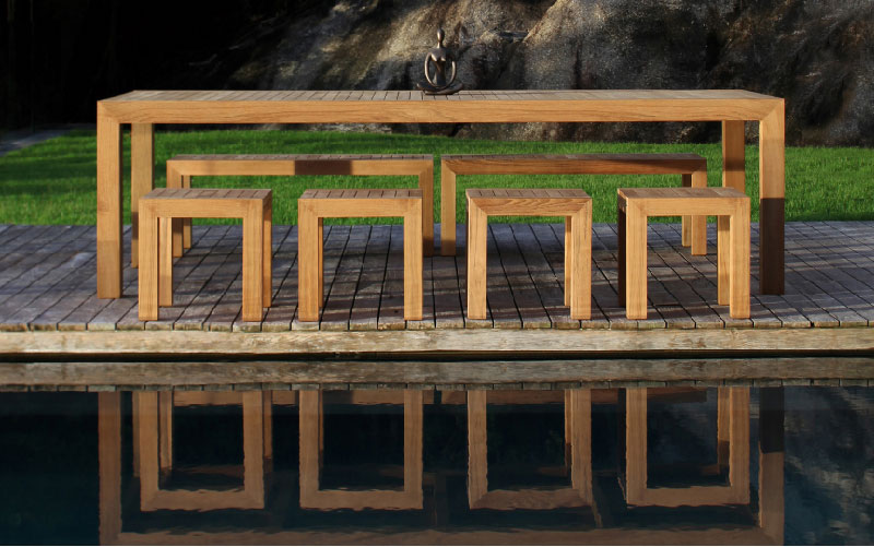Arredare il giardino o la terrazza per tutte le stagioni Tavolo in teak allungabile IXIT di Royal Botania