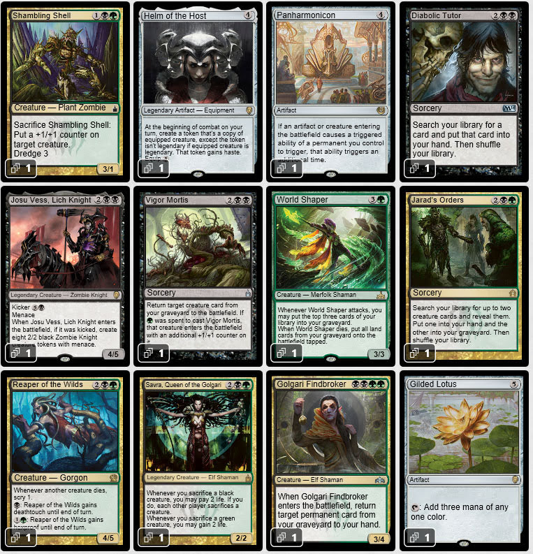 Magic the Gathering Adventures Ravnica Golgari Guild Kit expanded to Commander Jarad Part 1